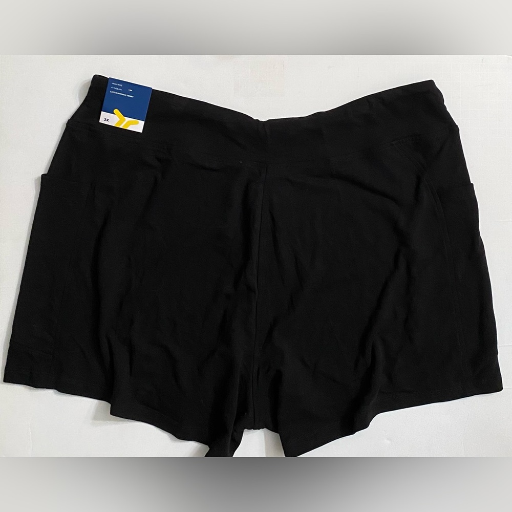 NWT Old Navy High Rise Live-In French Terry Black Shorts 2X Women 4” Inseam